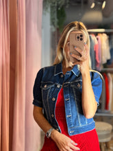 Load image into Gallery viewer, Naples Shirring Sleeve Crop Jean Jacket