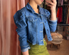 Load image into Gallery viewer, Pamela Dark Puffed Jean Jacket
