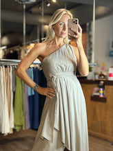 Load image into Gallery viewer, Cocoa One Shoulder Flowy Dress