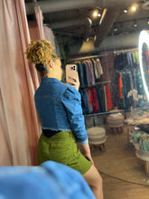 Load image into Gallery viewer, Pamela Dark Puffed Jean Jacket