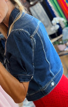 Load image into Gallery viewer, Naples Shirring Sleeve Crop Jean Jacket
