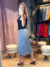 Load image into Gallery viewer, Lorena Open Maxi Denim Skirt