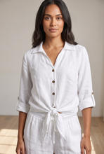 Load image into Gallery viewer, Verusca Tie Front Linen Shirt