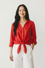 Load image into Gallery viewer, Verusca Tie Front Linen Shirt