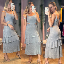 Load image into Gallery viewer, Paulina Lurex Crochet Dress