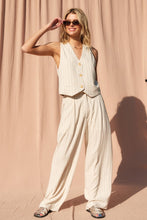 Load image into Gallery viewer, Vera Linen Striped Vest and Pants Set