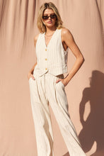 Load image into Gallery viewer, Vera Linen Striped Vest and Pants Set