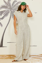 Load image into Gallery viewer, Nikki Striped Linen Cut Out Back Jumpsuit