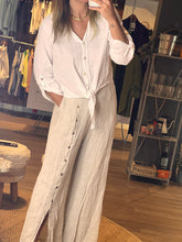 Load image into Gallery viewer, Nicole Mid-Waisted Wide Leg Linen Pants