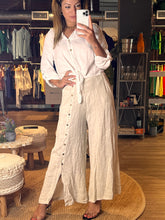 Load image into Gallery viewer, Nicole Mid-Waisted Wide Leg Linen Pants