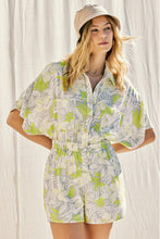 Load image into Gallery viewer, Rose Printed Cutout Back Romper