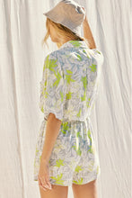 Load image into Gallery viewer, Rose Printed Cutout Back Romper