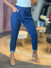 Load image into Gallery viewer, Mid-Waisted Button Fly Mom Jeans