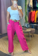 Load image into Gallery viewer, Gabriella Pocket Linen Pants with Belt
