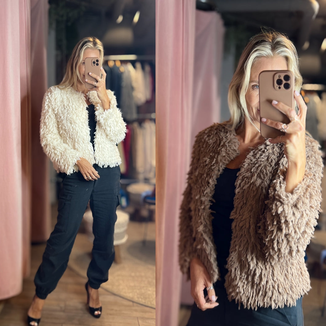 Nieve Long Sleeve Faux Fur Jacket