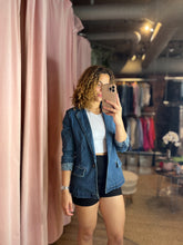 Load image into Gallery viewer, Selena Dark Wash Denim Blazer
