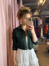 Load image into Gallery viewer, Tate Dark Green Jean Jacket
