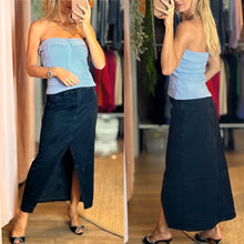 Load image into Gallery viewer, Santiago Maxi Black Denim Skirt
