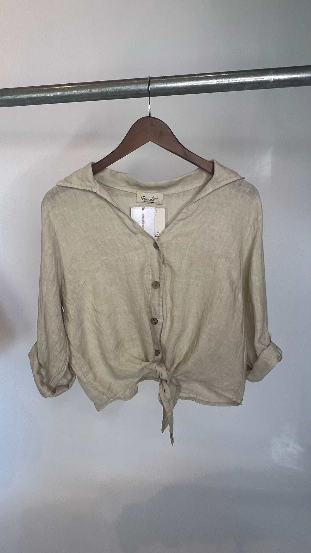 Verusca Tie Front Linen Shirt