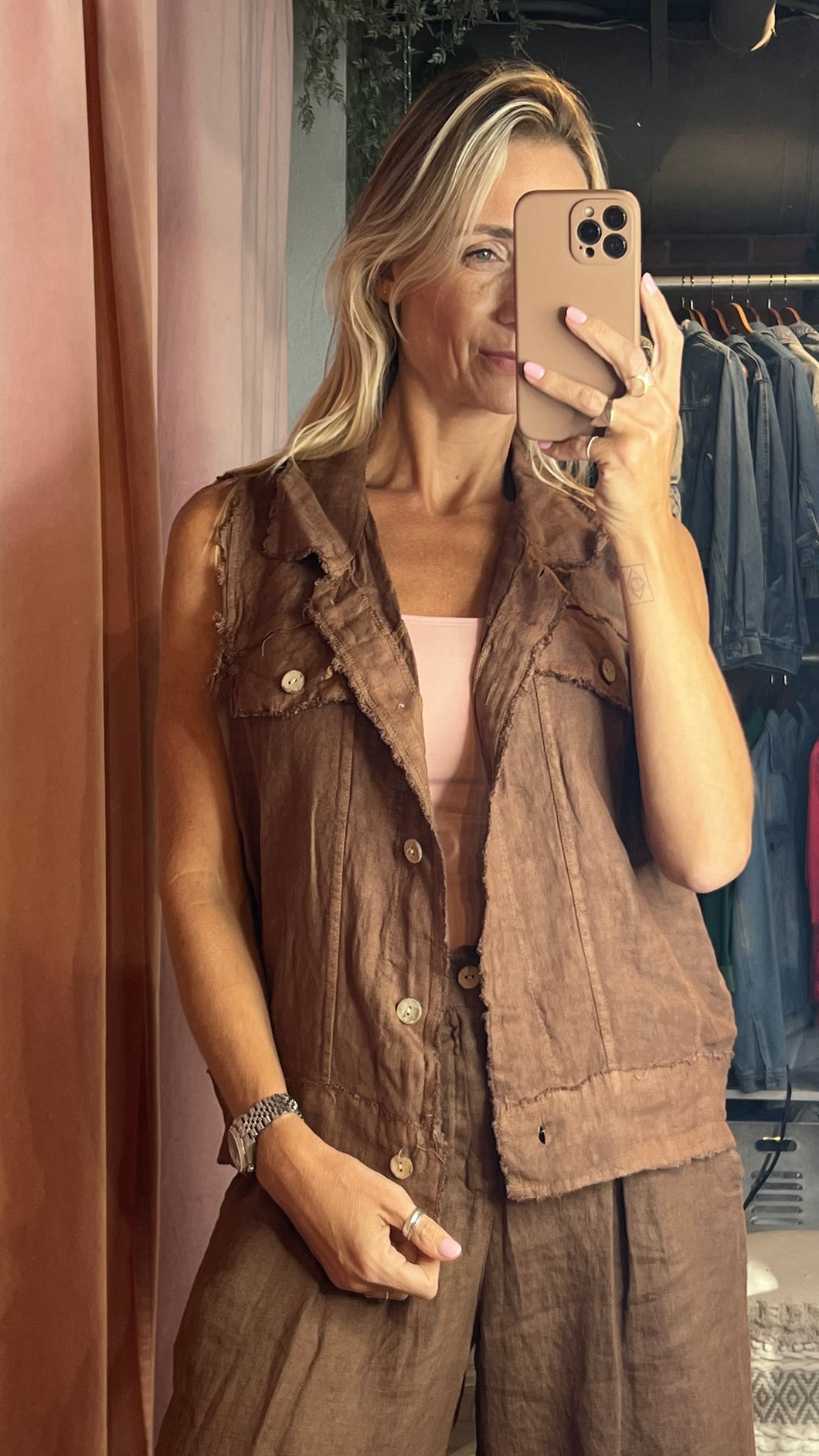 Versailles Rustic Linen Vest