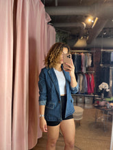 Load image into Gallery viewer, Selena Dark Wash Denim Blazer
