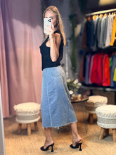 Load image into Gallery viewer, Lorena Open  Maxi Denim Skirt
