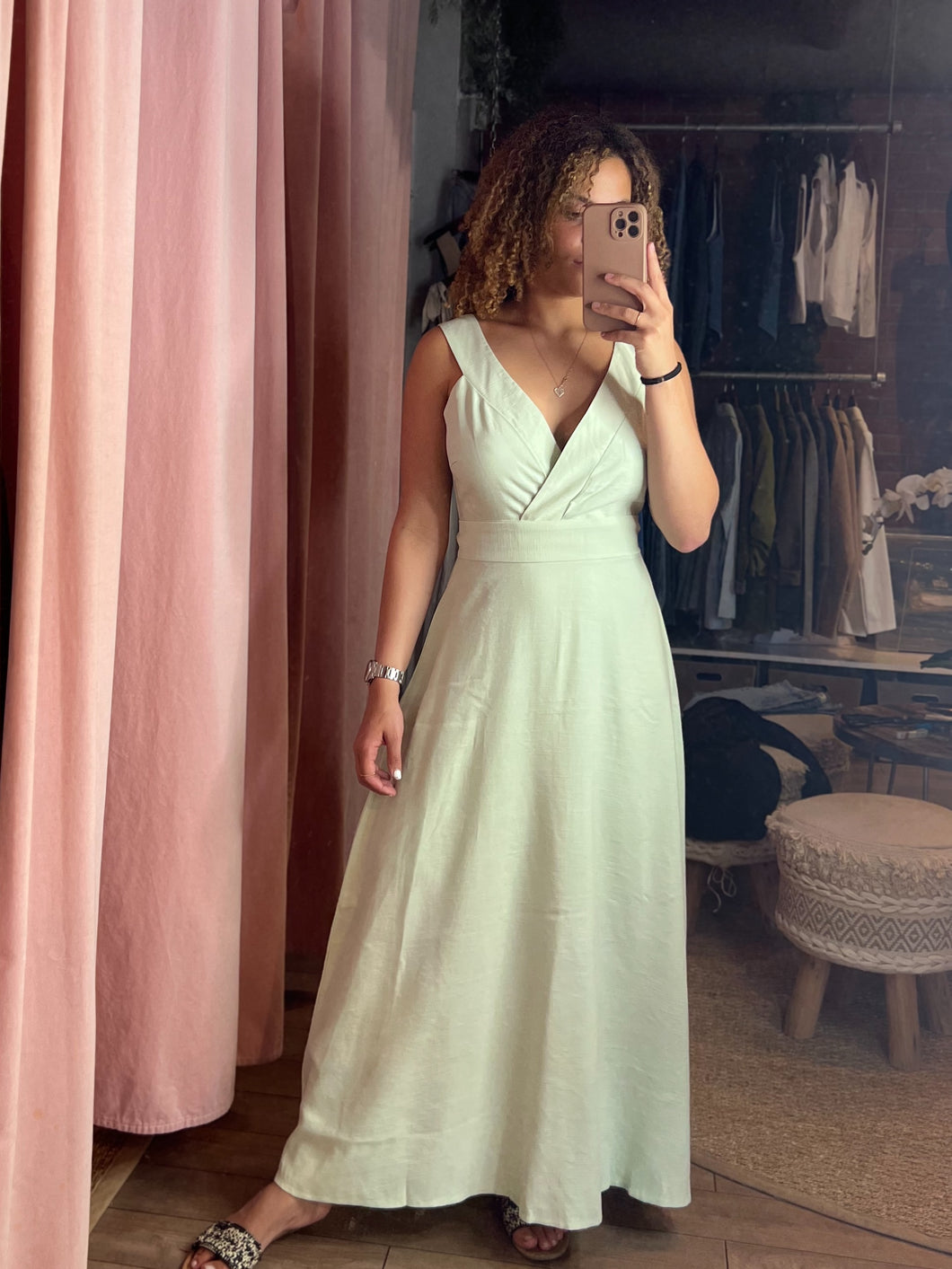 Kara Minty Tied Maxi Dress