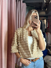 Load image into Gallery viewer, Bianca Half Sleeve Faux Fur Crop Jacket
