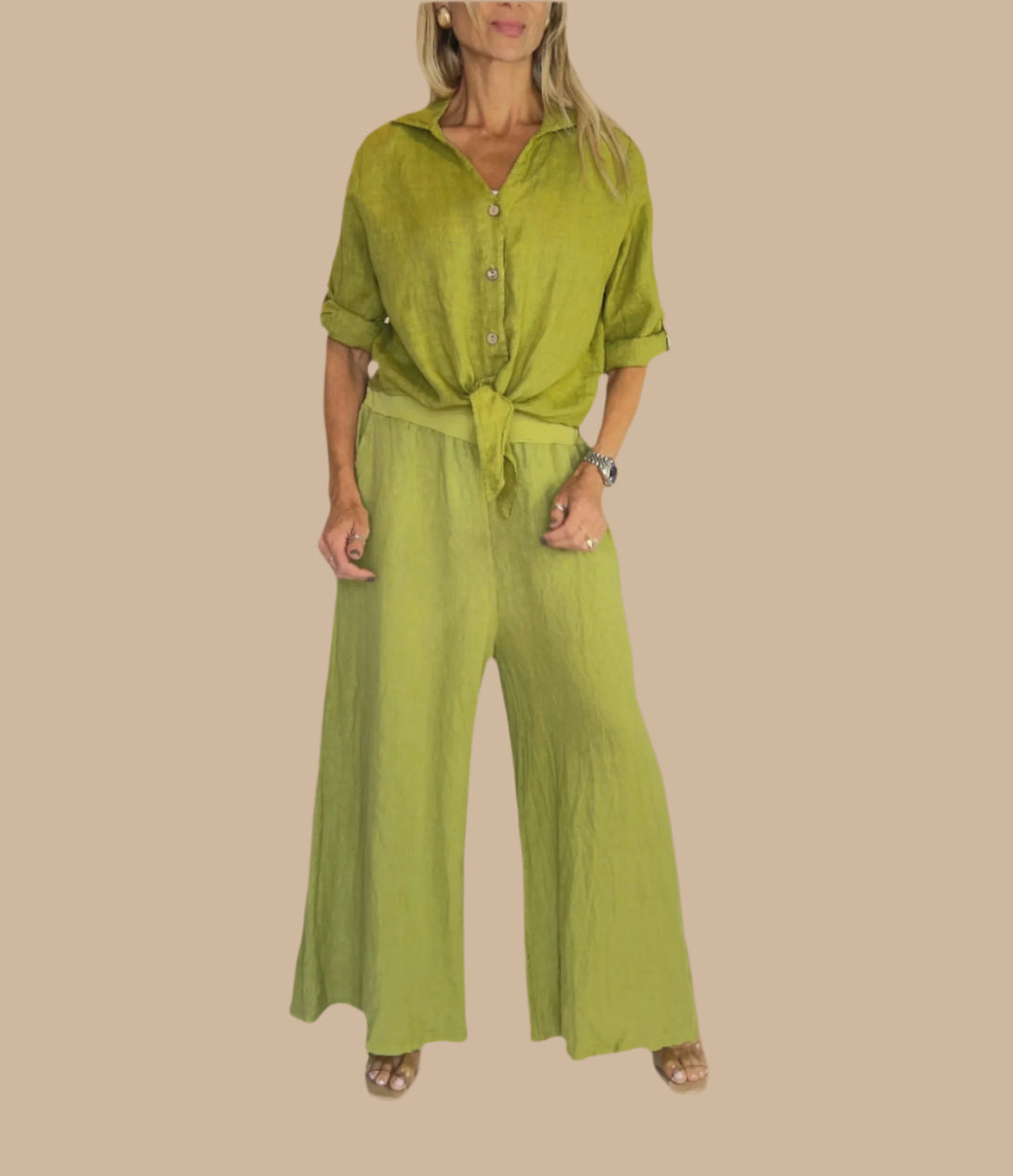 Verusca Tie Front Linen Shirt