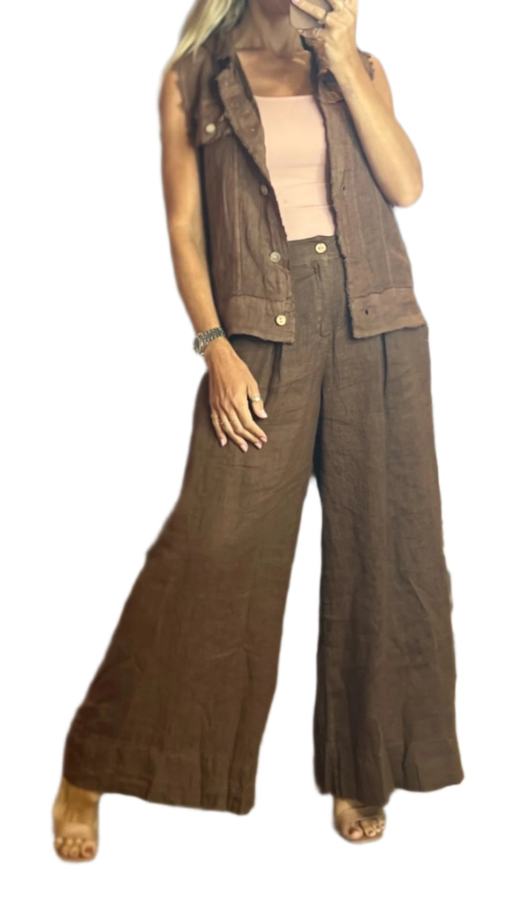 Fabi Wide Linen Pants