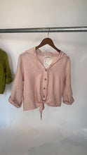 Load image into Gallery viewer, Verusca Tie Front Linen Shirt
