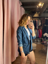 Load image into Gallery viewer, Selena Dark Wash Denim Blazer
