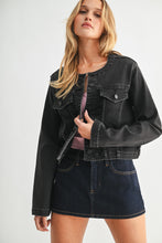 Load image into Gallery viewer, Everett Collarless Jean Jacket
