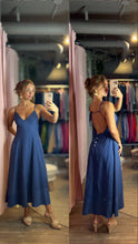 Load image into Gallery viewer, Penny Navy Blue Midi Dress
