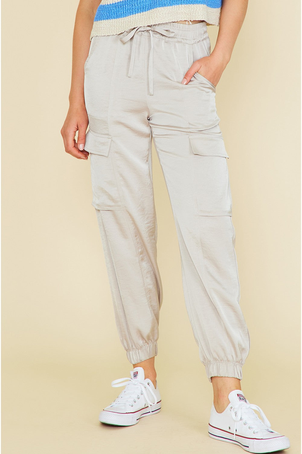 Frankie Satin Cargo Pants