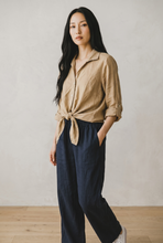 Load image into Gallery viewer, Verusca Tie Front Linen Shirt
