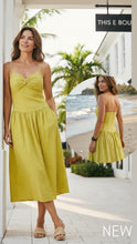 Load image into Gallery viewer, Aurora Linen Cotton Mix Midi Dress

