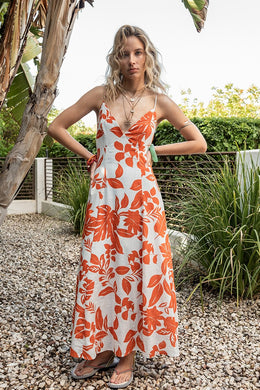 bright red maxi dress Oscar Maxi Dress