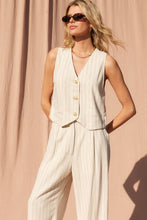 Load image into Gallery viewer, Vera Linen Striped Vest and Pants Set

