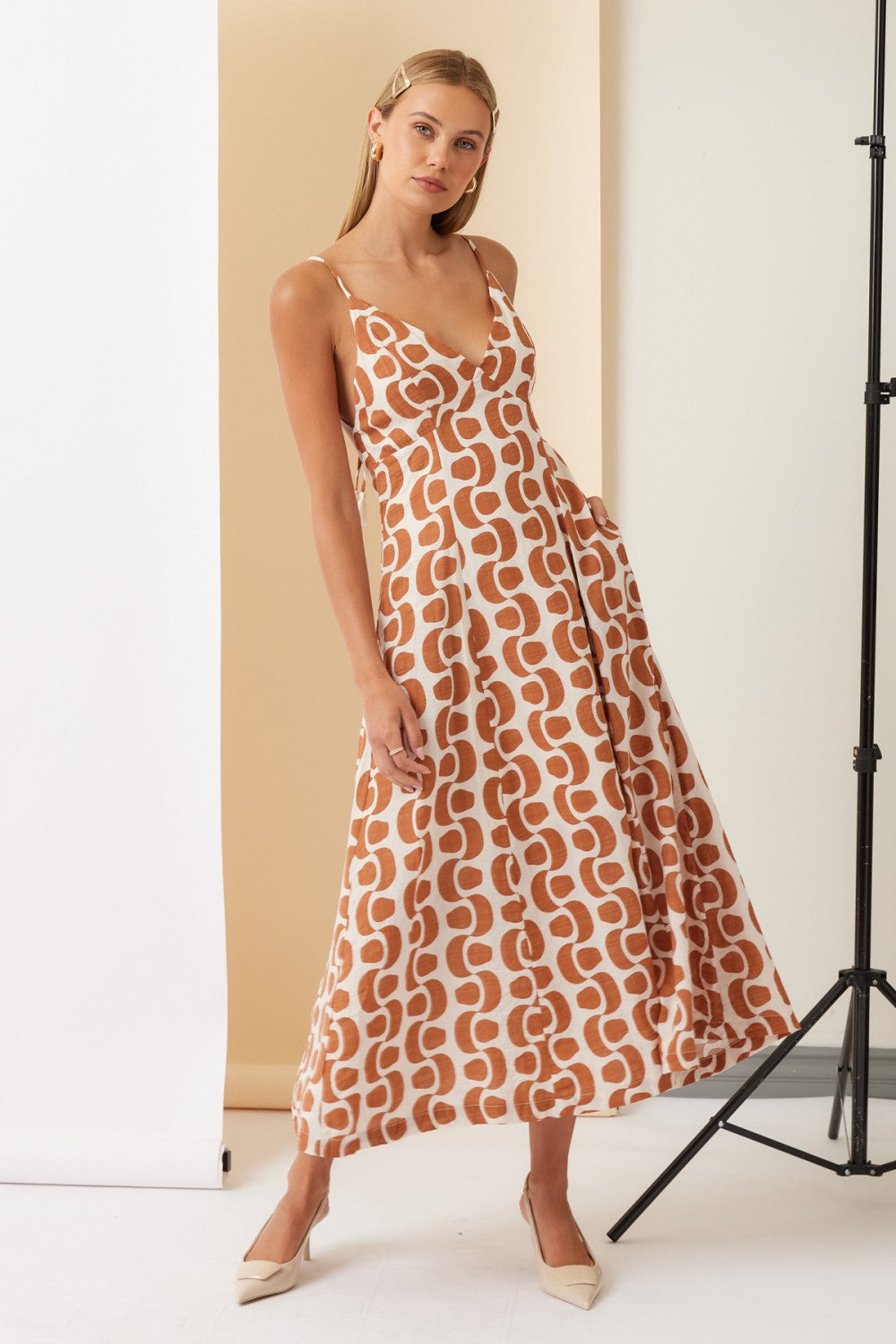 Florence Printed Open Back Maxi Dress