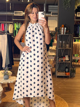 Load image into Gallery viewer, Polkadot Halter Linen Dress
