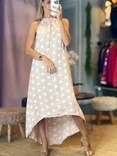 Load image into Gallery viewer, Polkadot Halter Linen Dress
