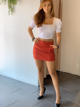 Load image into Gallery viewer, Ribbed Puff Sleeves Cropped Top
