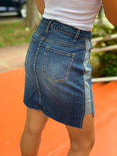 Load image into Gallery viewer, Two Tone Denim Mini Skirt
