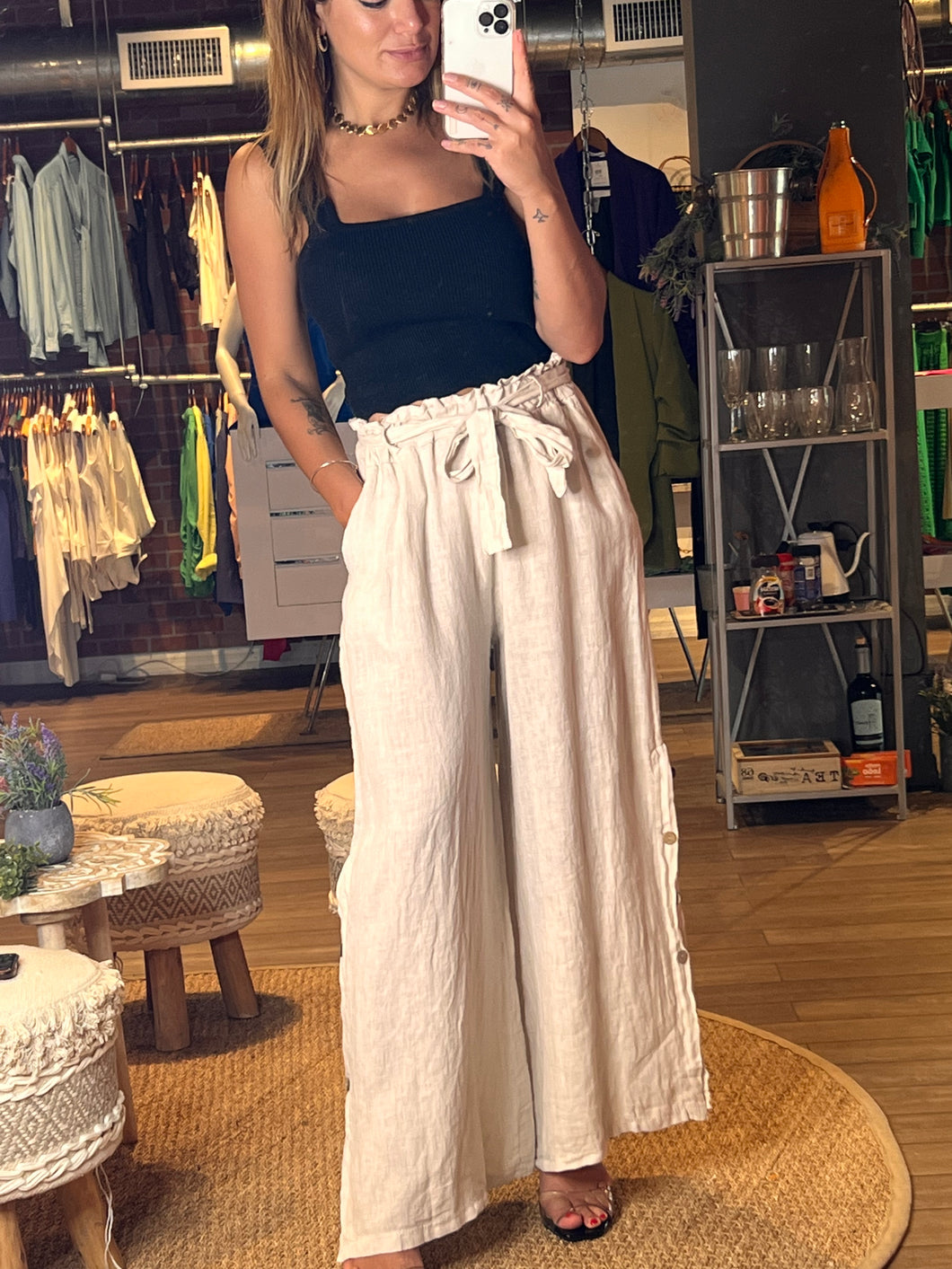 Leticia High Waisted Linen Pants