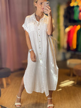 Load image into Gallery viewer, Lola Short Sleeve Linen Cover-Up/ Dress
