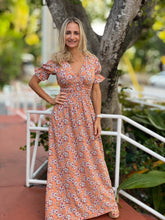 Load image into Gallery viewer, V-Neck Short Sleeve Open Back Long Dress
