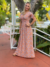 Load image into Gallery viewer, V-Neck Short Sleeve Open Back Long Dress
