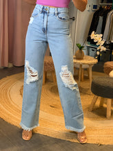 Load image into Gallery viewer, Super High Waisted Ripped Wide Leg Jeans
