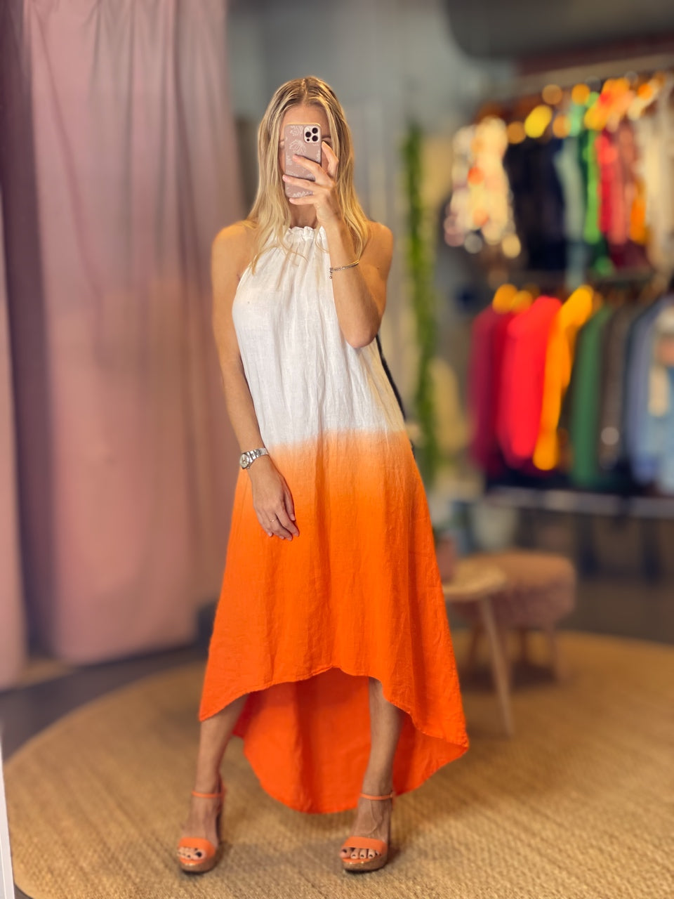 Marcia Halter Ombre Linen Dress